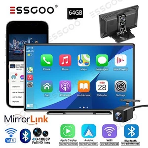Cámara de tablero con pantalla táctil 4K de 9" estéreo para automóvil BT FM Apple Carplay inalámbrica Android automática - Imagen 1 de 12