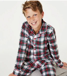 Family Pj's Kids Holiday Christmas Stewart Plaid 2PC Pajama Set Size S 6-7 - Picture 1 of 3