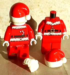 New LEGO Santa Suit Add Your Head Candy Cane Torso Beard Hat Coat Pants Legs - Picture 1 of 2
