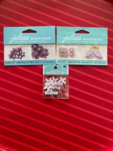 PURPLE FLOWERS LOT OF 3 PKGS SMALL & MINI JOLEE'S - RARE - Lot #J114 - Picture 1 of 4