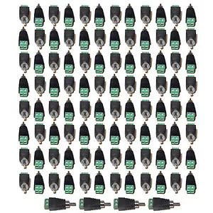 100 pcs Phono RCA Male Plug to AV Screw Terminal Security Camera Video Connector - Picture 1 of 6