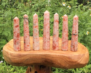 Sunstone Obelisk, 3 - 4" (8-Sided, Sunstone Crystal Point, Crystal Tower) - Picture 1 of 8