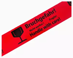 2 Rollen BRUCHGEFAHR Klebeband Paketband Warnklebeband 48mm x 66m - Bild 1 von 2