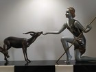 Sculpture Statue Art Deco Diane aux antilopes 1930 Enrique Molins BALLESTE