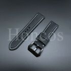 22/24/26 Mm Black Nylon Canvas Leather Watch Strap Band Fits For Panerai Watches