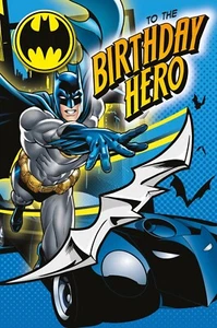 Tarjeta de Cumpleaños Batman Tarjeta de Cumpleaños con Insignia Incluye Sobre 7 X 6 Pulgadas - Imagen 1 de 3