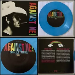 AGAINST ME Cavalier Eternel 7" Blue Vinyl 574-Alkaline Trio NOFX Propagandi - Picture 1 of 7