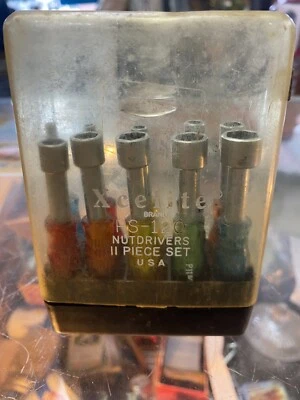 Винтажный Xcelite PS-120 гайковерт 11 шт набор без ручки - Изображение 1 из 4