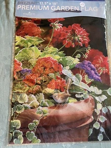 Geranium Garden Flag, New, 12x18”, Breeze Art - Picture 1 of 1