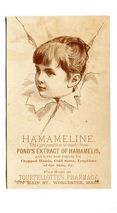 Victorian Trade Card HAMAMELINE Ponds Extract of Hamamelis skin remedy - Picture 1 of 2