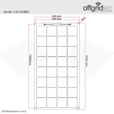 OFFGRIDTEC Solarmodul 120Wp Panel flexible begehbare PV-Solarzelle ETFE SPR-F-100 marine