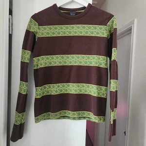 Number Nine Shirt (N)ine (N) Ine Smiley Face Japan gestreift braun grün Nirvana - Bild 1 von 6