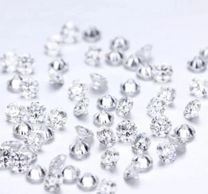1 CT Natural White Diamond 1.50mm 60 Pcs Round Cut VVS1 D Grade Certified DV90 - Picture 1 of 5