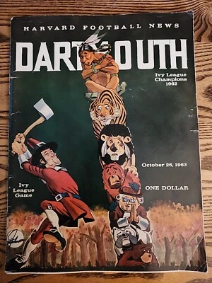 October 1963 Football Program HARVARD V. DARTMOUTH Ivy League 71 Pages - Image 1 of 4