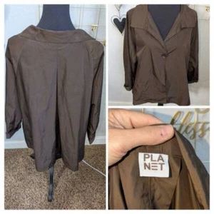NWOT Planet by Lauren G 1 button Hi-Low Nylon Fly Away Jacket OS $312 - Picture 1 of 1