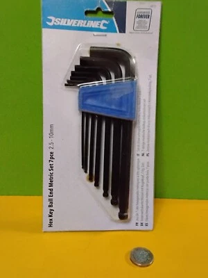 Silverline HK11 Hex Key 2-10 mm - Set of 10 - Image 1 of 2