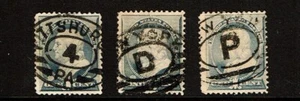 1887 U.S.CLASSIC  1c Ultra FANCY CANCELS  Lot of3 Sc#212 Used Great Letter PMs - Picture 1 of 1