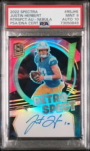 Justin Herbert 2022 Spectra Retrospect Autograph NEBULA Auto Card /2 PSA 9 #2/2 - Picture 1 of 2