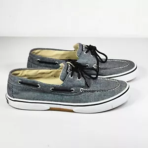 SPERRY Top-Sider Halyard MEN’S SIZE 12 M Grey Canvas Boat Shoes - Picture 1 of 7