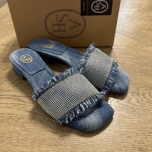 ILONA DOUBLE WASHED DENIM Mules e sabot ASH Size 41 Or US 10 - Picture 1 of 5