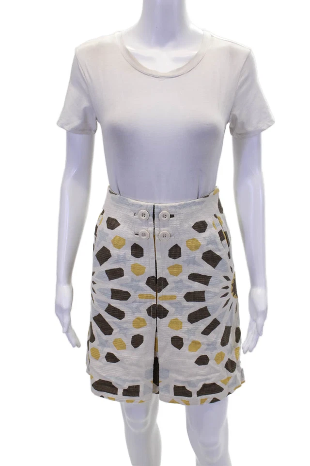 Falda Elevenses Anthropologie Mujer Estampado Geométrico Línea A Multicolor Talla 2 Foto 1 de 4