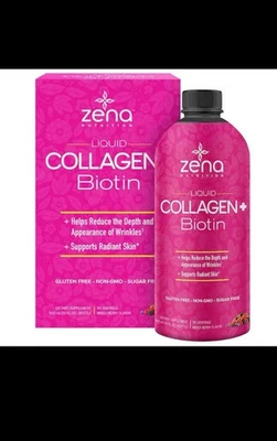 Colágeno líquido bioactivo Zena 2500 mg + 5000 mcg biotina 90 porciones caducidad: 27/07 Foto 1 de 4