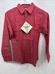 New Kids ELY Classic Pink Long Sleeve Button Up Size Medium DD-22 - Picture 1 of 12