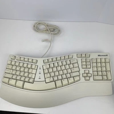 Microsoft Keyboard Elite X03-51763 Natural PS2 USB Wired Ergonomic - Image 1 of 4