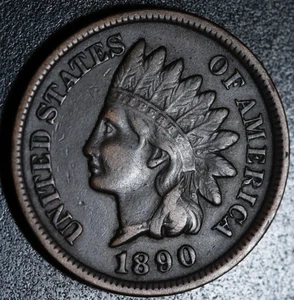 CENTAVO CABEZA INDIA 1890 - Con LIBERTAD Y DIAMANTES - XF EF - Imagen 1 de 2