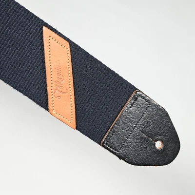 Cinto de algodão vintage TAKAMINE GUITARS, Japão - Extremidades de couro - Imagem 1 de 4