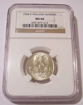 Finland 1964 S Silver Markka MS66 NGC - Image 1 of 2