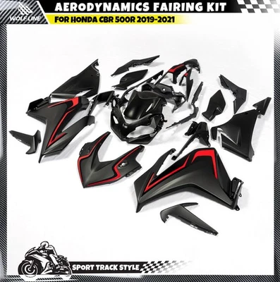 WOLFLINE Bodywork Fairing Kit For HONDA CBR 500R 2019-2021 ABS Plastic Black Red - Imagem 1 de 4