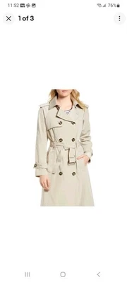 Женщин London туман 3/4 длины двубортный Тренч с ремнем камень XL новый без ЯРЛЫКОВ - Изображение 1 из 4