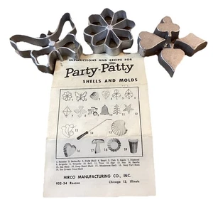 Vintage Instructions & Recipe For Party-Patty Shells & Mold Set Of 3 - Picture 1 of 3