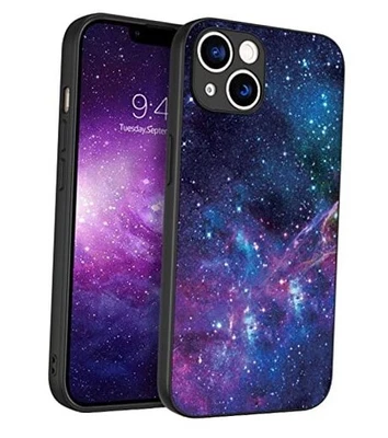  Funda para iPhone 14, Slim Fit Brilla en la Oscuridad Rígida PC C984-Diseño Nebulosa/Espacio Foto 1 de 4