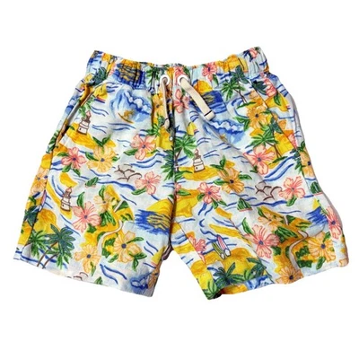 Crewcuts J Crew Boys 5 Shorts Hawaiian Tropical Tech Linen Short Preppy Beach - Image 1 of 4
