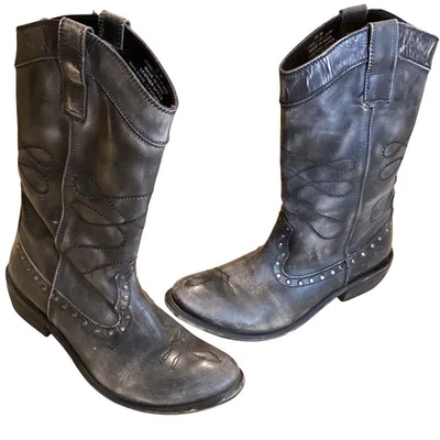 Botas Diba Gris Cuero Genuino Lie Lack Desgastadas, Para Mujer Talla 39 (US 8) Foto 1 de 4