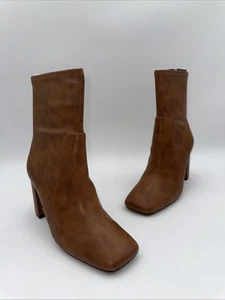 NWB Call It Spring Women's Tamera Ankle Boot Tan Synthetic Leather Size 8.5 - Picture 1 of 6