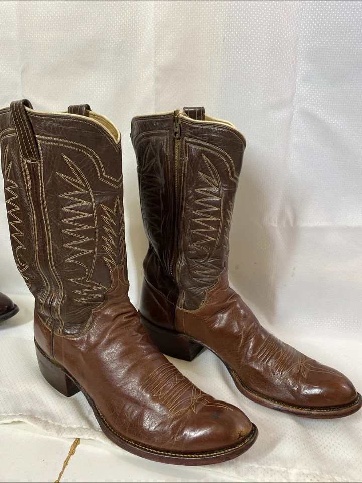 MEN’S VINTAGE HANDMADE ML LEDDY  BOOTS FROM THE 60’S. Left Shaft Zippered - Image 1 of 4