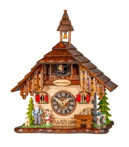Quartz Cuckoo Clock Black forest house with music EN 403310 QM NEW - Picture 1 of 1