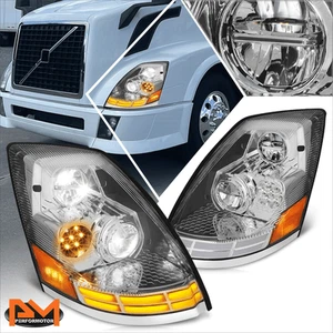Faros de giro cromados con conmutador LED completo para Volvo VN VNL VNM VNX 03-17 - Imagen 1 de 7