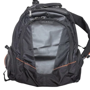 backpack daypack computer bag EVERKI black w/orange accent 17x13x8 2.9 lbs - Afbeelding 1 van 24