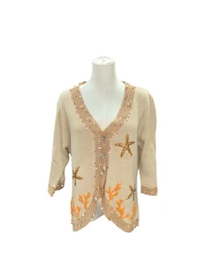Libro de cuentos suéter de punto pequeño cárdigan para mujer estrella de mar playa Foto 1 de 4