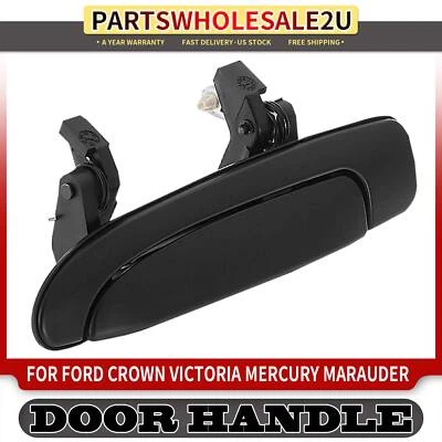 Rear Left Black Exterior Door Handle for Ford Crown Victoria 1992-2006 Mercury - Image 1 of 4