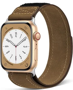 Lederband kompatibel mit Apple Watch Band 49 mm 45 mm 44 mm 42 mm 41 mm 40 mm 38 mm - Bild 1 von 3