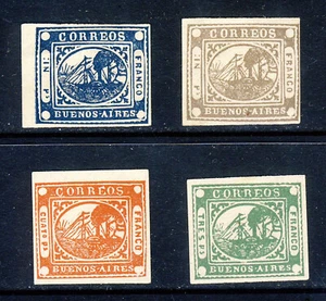 BUENOS AIRES ARGENTINA 1858 Paddle Steamer Mail SG P1 to SG P17 MINT - Picture 1 of 2