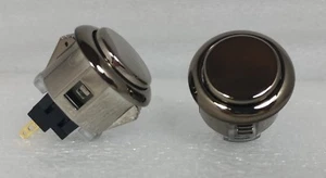 2 x Japón Sanwa Metallic Gun Metal Start Buttons OBSJ-24-GM Video Arcade Parts - Imagen 1 de 8
