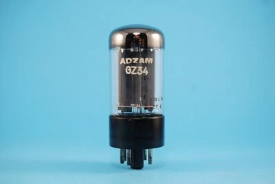 Tubo de fuente de alimentación rectificador de onda completa probado Adzam Mullard GZ34 5AR4 NOS Foto 1 de 4