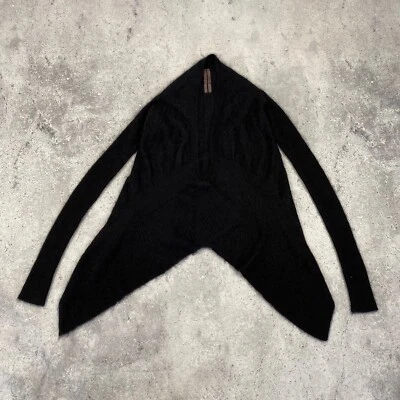 Rick Owens Avantgarde Asymmetric Mohair Open Cardigan Y2K Black Size S Women's - Image 1 of 4