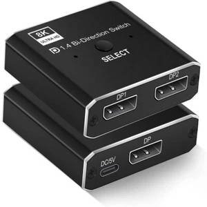 Displayport 1.4 Splitter Switcher 8K/60Hz DP Bi-Direction for Projector Monitor - Picture 1 of 7
